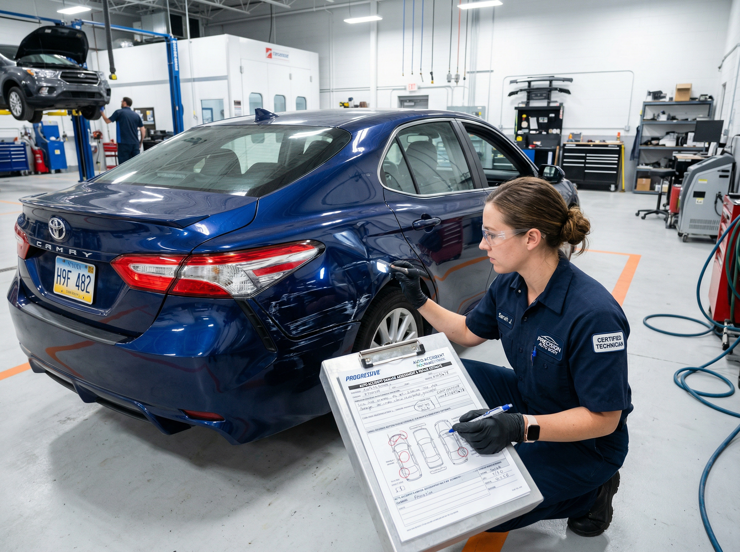 Auto accident damage assessment and insurance claim at AutoShark Orlando