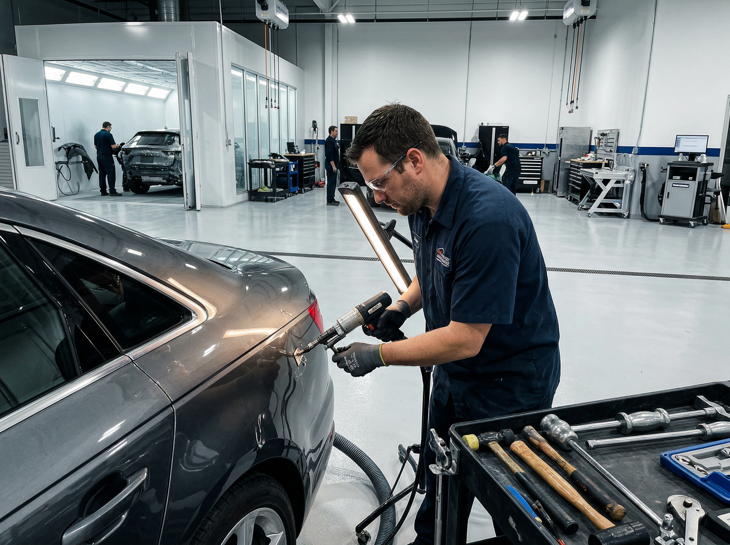 Professional collision repair at AutoShark body shop in Orlando